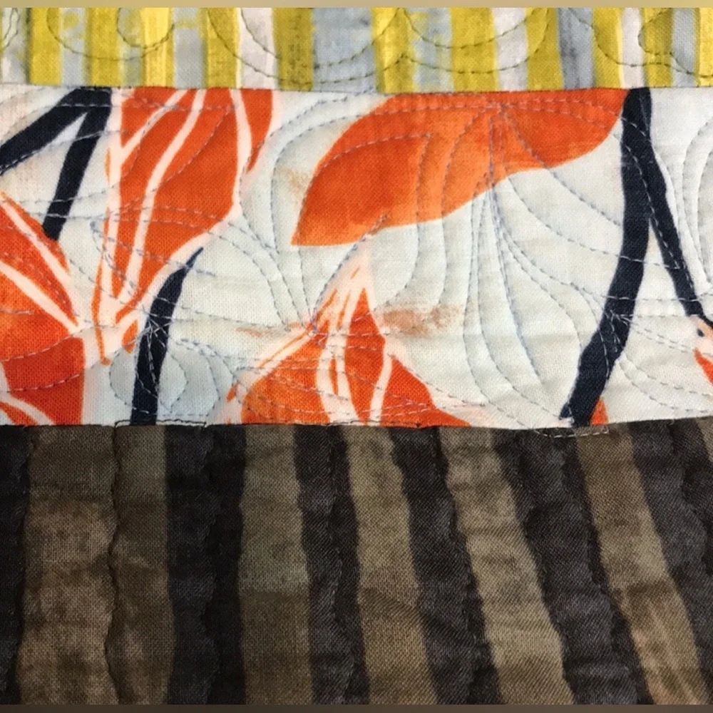 Artisan poppy quilt reversible  handmade 62x66 Signed poppies dogwood FINAL SALE